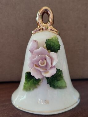 Vintage 3D Pink Flower Bell 2 3/4" Genin Trudeau Cloche Juin June Birthday Month